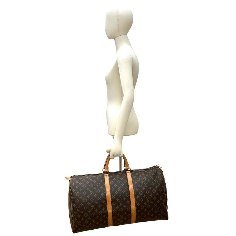 LOUIS VUITTON Brown Monogram Leather Keepall 55 Boston Bag - Picture 2 of 9